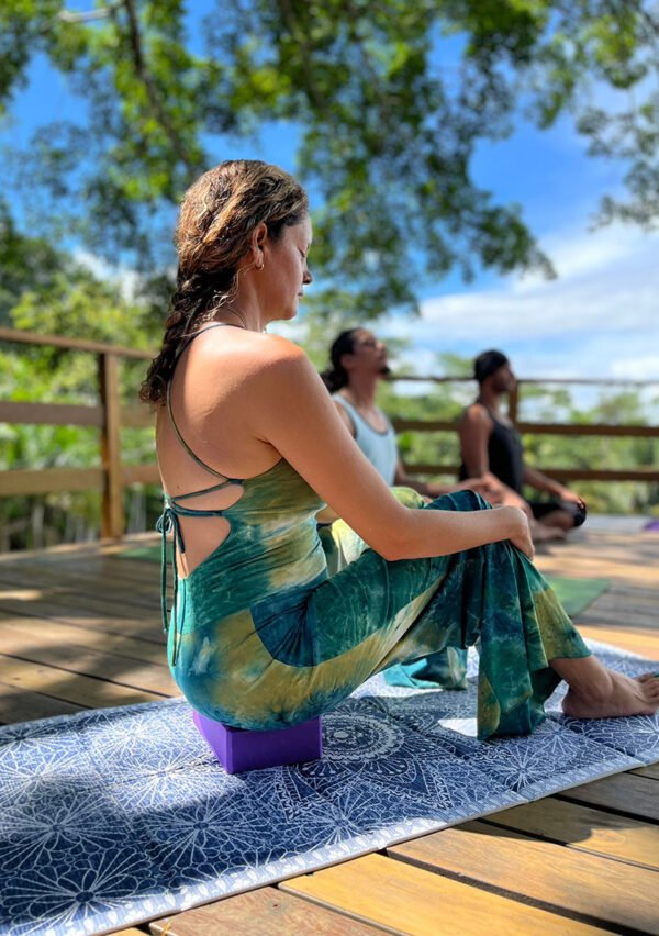 Tranquil yoga practice amidst the tropical landscape at Villas Azul Ballena.